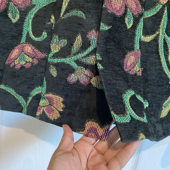 Erin London Tapestry blazer jacket womens PS brocade vntg artsy shoulder pads - Picture 5 of 13